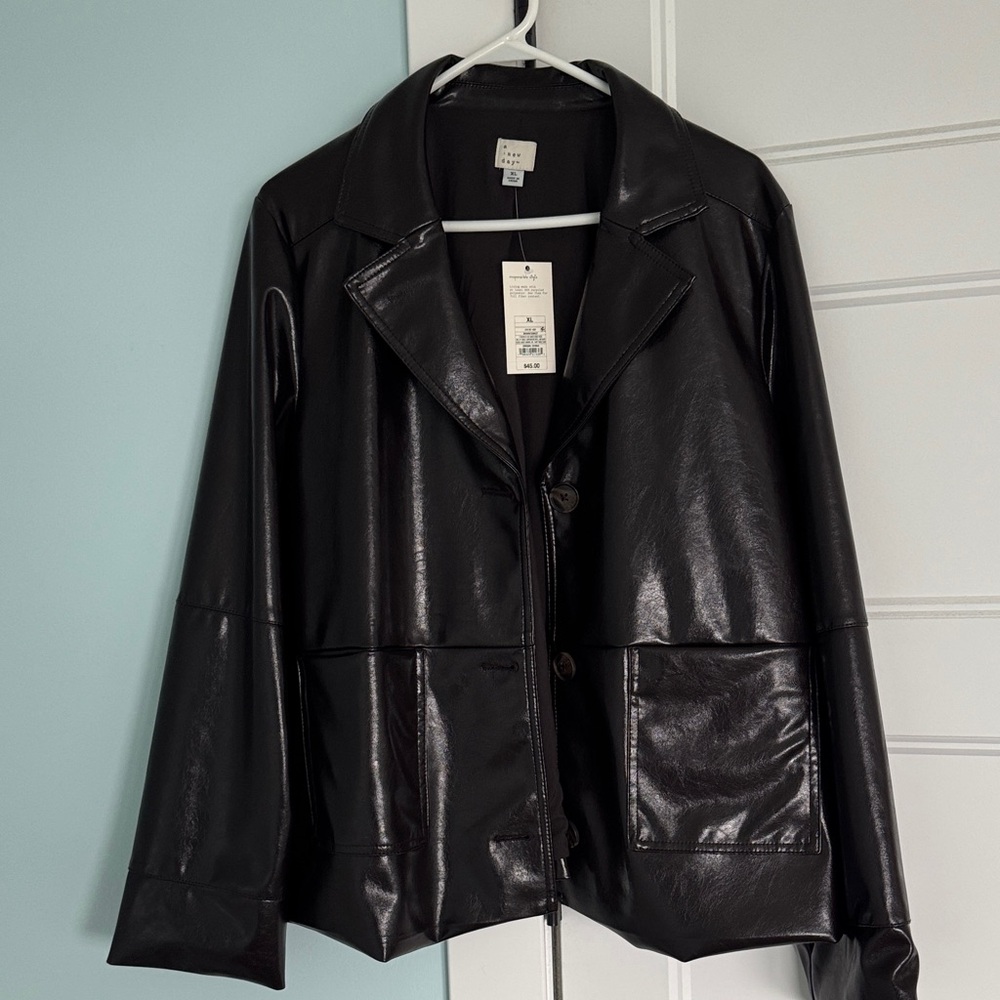 Brown leather jacket